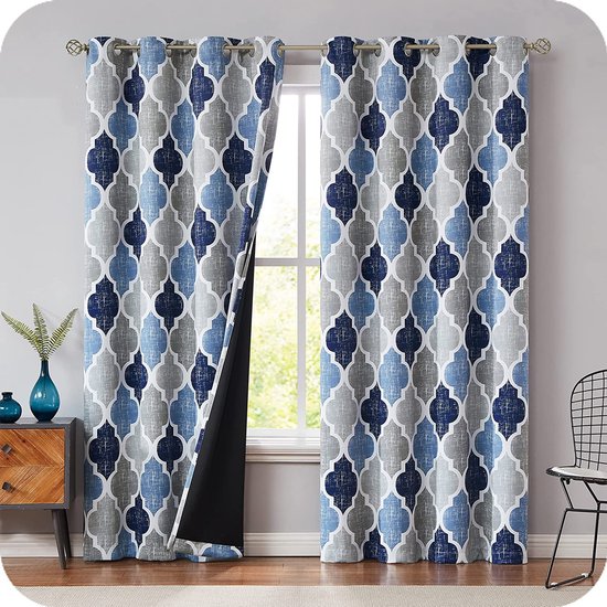 Rideaux De Noël Imprimés Boules Et Flocons - 2 Pièces, Polyester, Tailles 75x165 Cm Ou 100x220 Cm, Pour Salon Ou Chambre