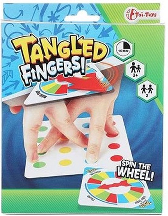 Afbeelding van het spel Twister met vingers - Hand Twister - Tangled Fingers - Spel voor kinderen en volwassenen - Spelletje op reisformaat - Grappig spel voor 2 personen