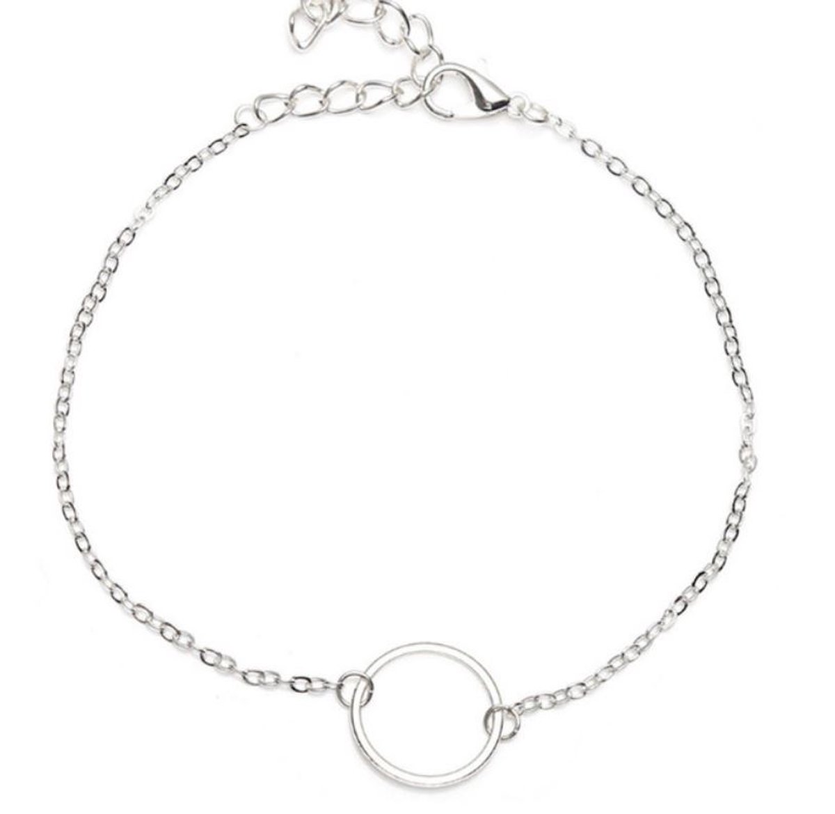 Enkelbandje - enkelbandjes dames - boho - zilverkleurig - 21+5 cm - 1 stuks - Rondje