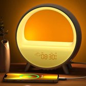 LotaHome - Wake Up Light - Inc Zonsopgang en Bluetooth Speaker - Draadloze Oplader - Wifi - Wake Up Light met Natuurlijke Geluiden - Smart - Digitale Wekker - Slaapwekker - Lichtwekker - Google Home & Amazon Alexa - Led Light - Sinterklaas Cadeau