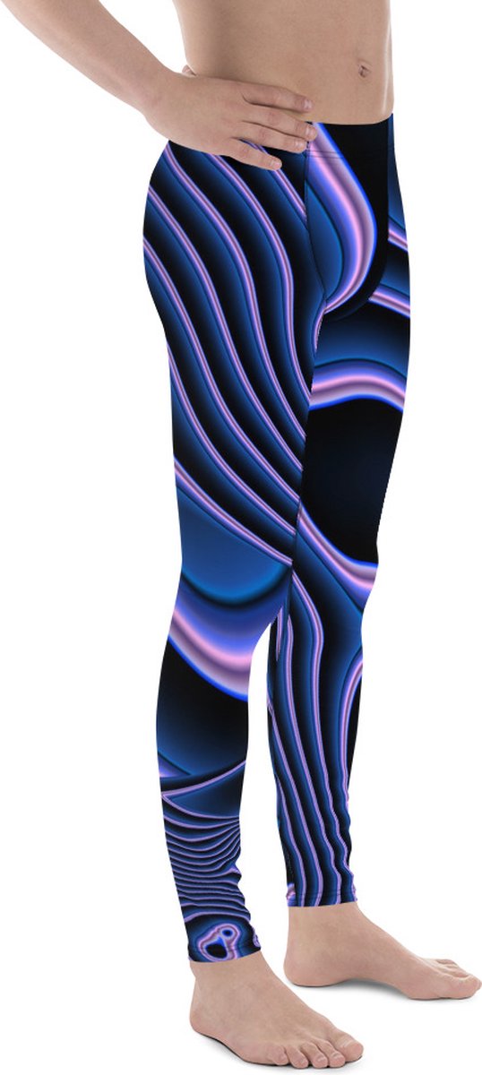 II THE MOON Sport Legging heren top kwaliteit, wordt per bestelling geprint, gesneden en handgenaaid met unieke Psychedelic print ontworpen door MOON