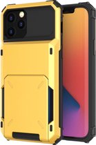 Hoesje geschikt voor Samsung Galaxy S10 Plus - Backcover - Pasjeshouder - Portemonnee - TPU - Geel