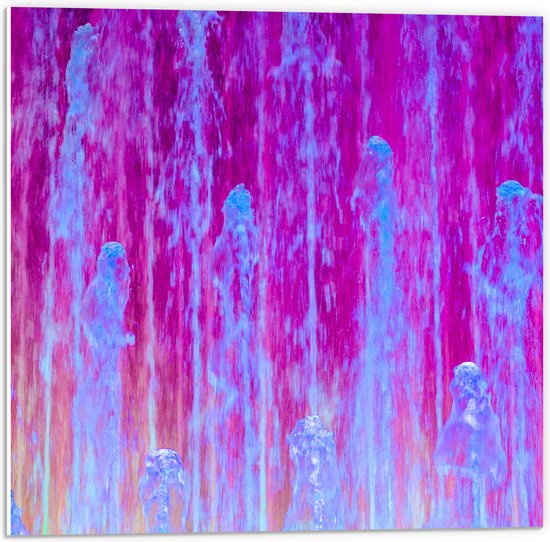 PVC Schuimplaat- Abstracte Mix van Blauwe en Paarse Kleuren - 50x50 cm Foto op PVC Schuimplaat