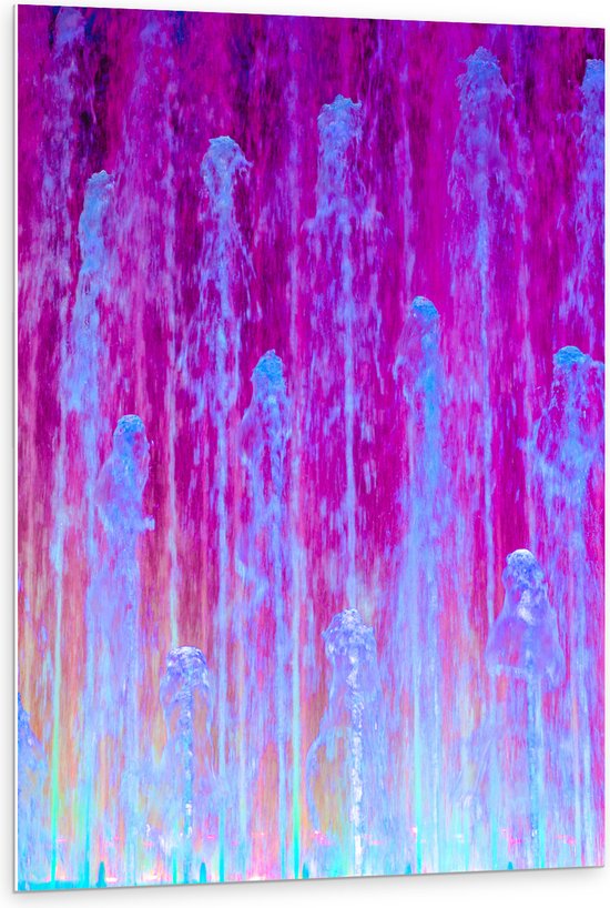 PVC Schuimplaat- Abstracte Mix van Blauwe en Paarse Kleuren - 80x120 cm Foto op PVC Schuimplaat