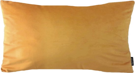 Sierkussen Velours Oranje/ Goud Long | 30 x 50 cm | Velours/Polyester