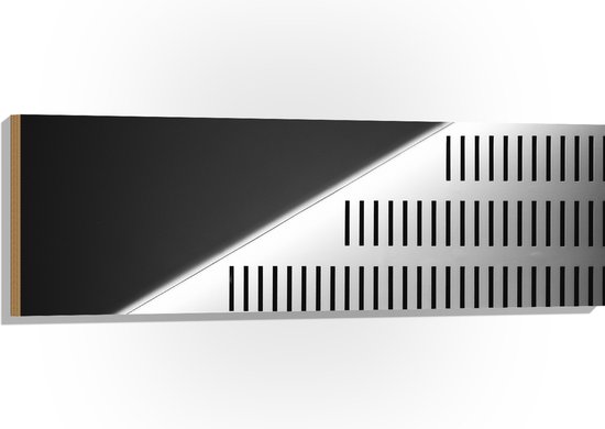 Hout - Grijze Panelen met Kleine Gleufjes - 120x40 cm - 9 mm dik - Foto op Hout (Met Ophangsysteem)
