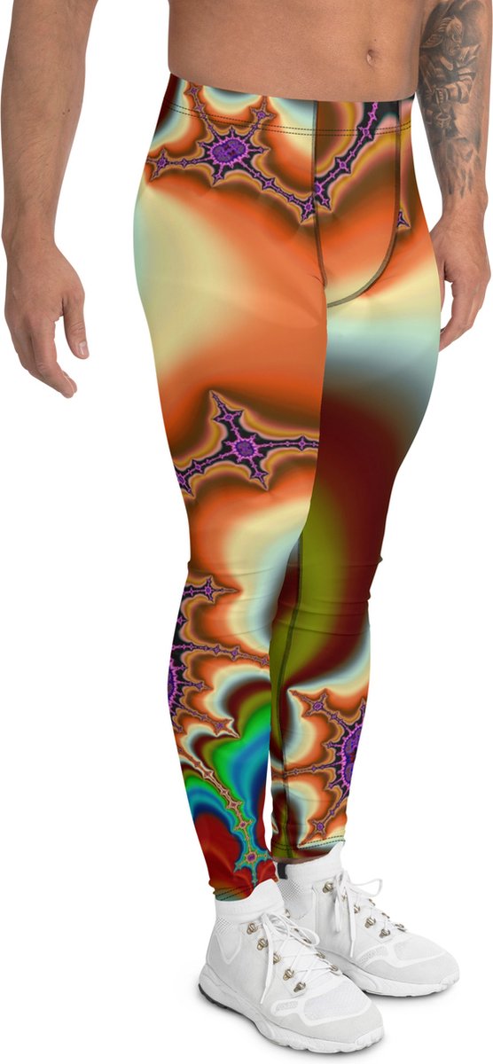 II THE MOON Sport Legging heren top kwaliteit, wordt per bestelling geprint, gesneden en handgenaaid met unieke Psychedelic print ontworpen door MOON
