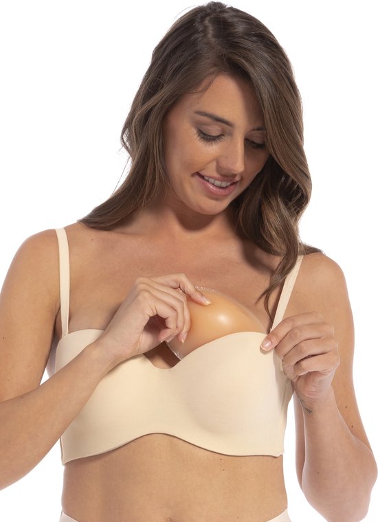 POMAMZ Siliconen BH Pads Inserts, Bikini Push Up Pads, Verwijderbare Nep Borsten Bra Fillers Enhancers, Siliconen Kipfilets Bh Inserts Pads, Transparant, one size