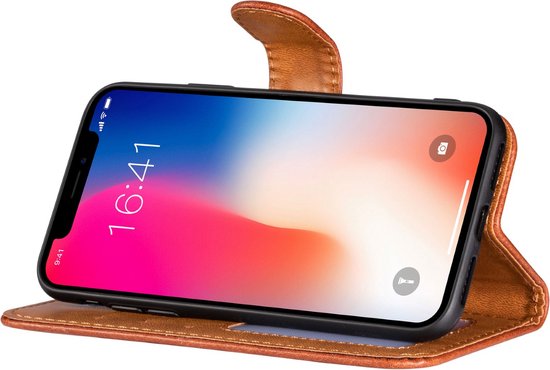 Etui portefeuille/housse/étui livre Samsung S21 Ultra avec porte-cartes couleur marron de haute qualité