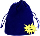 Fako Bijoux® - Fluweel Cadeau Zakjes - Velours - 7x9cm - Donkerblauw - 50 Stuks