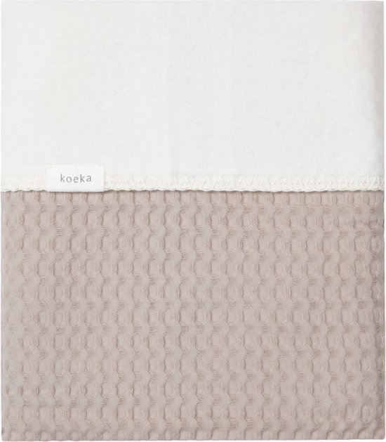 Koeka baby ledikant deken Amsterdam - wafelstof van katoen - taupe - 100x150 cm