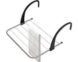 Niceey Droogrek Hangend - Wanddroogrek - Droogrek voor Deur - Wasrek Ophangbaar - 3m - Grijs