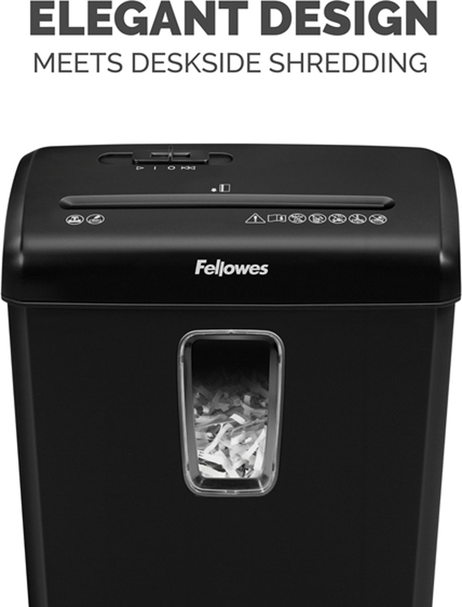Fellowes Powershred® P‑30C Papiervernietiger / Papierversnipperaar – P‑4 Cross‑Cut – 6 vellen – 15 liter thumbnail 4