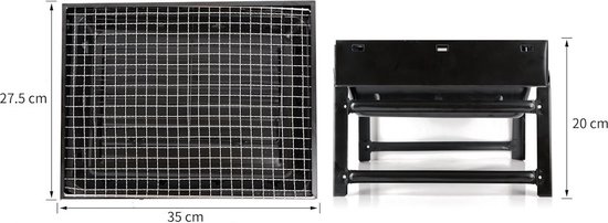 Portable Houtskool BBQ - Barbecue - Inklapbaar - Barbecue Houtskool - Tafel Grill - Camping - Strand - Festival - Park van Perel — afbeelding 2
