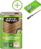 CetaBever Tuin Vlonder & Terras Bankirai Olie - Transparant - Blank - 4 liter Inclusief 6 delige beitsset