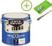 CetaBever - Kluspakket: Buiten Deur & Kozijn Meester Beits - Zijdeglans - Wijnrood - 750 ml Inclusief 6 delige beitsset