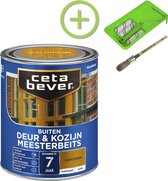 CetaBever Buiten Deur & Kozijn Meester Beits - Glans - Licht Eiken - 750 ml Inclusief 6 delige beitsset