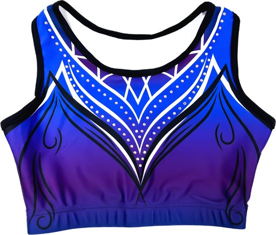Sparkle&Dream Turntopje Pien Blauw Paars - Maat AXXL M/L - Gympakje voor Turnen, Acro, Trampoline en Gymnastiek