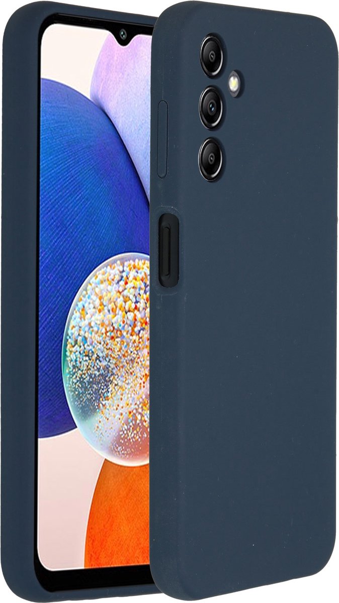 Accezz Hoesje Geschikt voor Samsung Galaxy A14 (5G) Hoesje Siliconen - Accezz Liquid Silicone Backcover - Donkerblauw