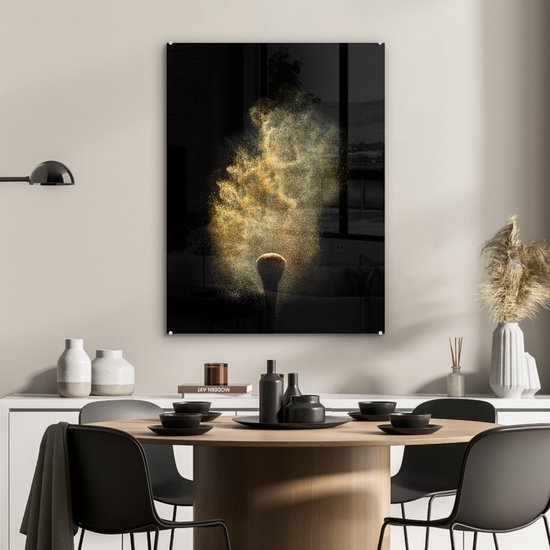 Peinture sur verre - Poudre Goudor sur fond noir - 60x80 cm - Peintures sur Verre Peintures - Photo sur Glas