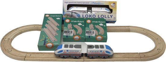 Set de rails de train en bois électrique Loko Lolly - Rails de chemin de  fer de train... | bol