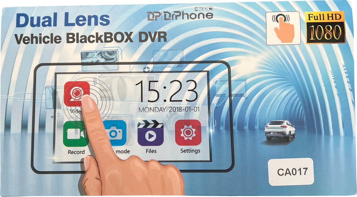 DrPhone DC7 Auto Dashcam Voor en Achter - Video Recorder FHD 1080p- 4 Inch Touchscreen - Loop Opname - G-sensor - 170 ° Groothoek – Nachtzicht (WDR)- Bewegingsdetectie – foto 8
