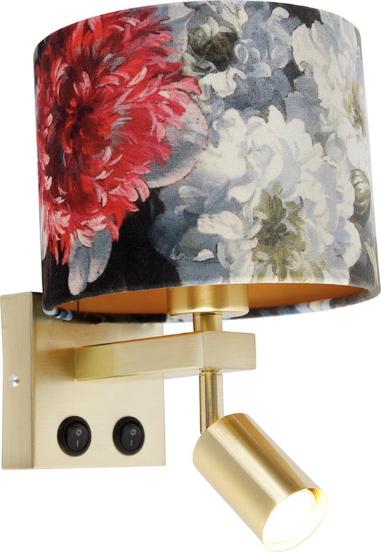 QAZQA brescia combi - Moderne Wandlamp voor binnen - 1 lichts - D 22 cm - Blauw - Woonkamer | Slaapkamer | Keuken