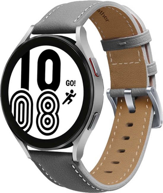 By Qubix Garmin Forerunner 55 - 245 - 645 - Bracelet Cuir Premium - Grijs