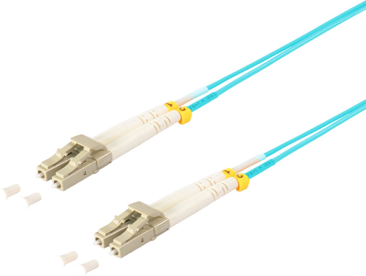 S-Impuls LC Duplex Optical Fiber Patch kabel - Multi Mode OM3 - turquoise / LSZH - 5 meter