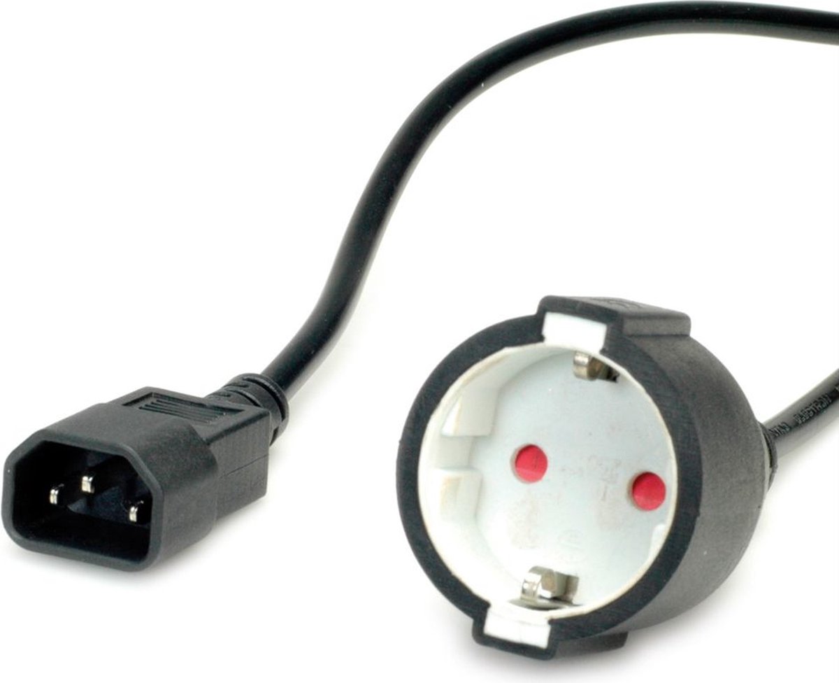 C14 - CEE 7/3 stroomkabel voor UPS/PDU - 3x 0,75mm / zwart - 0,30 meter