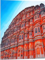 Acrylglas - Rood Kasteel Hawa Mahal - India - 60x80 cm Foto op Acrylglas (Wanddecoratie op Acrylaat)