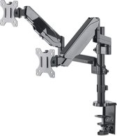 MH LCD Monitor GasSpring Arm, For Two Monitors, Up to 32, Silver, Box
