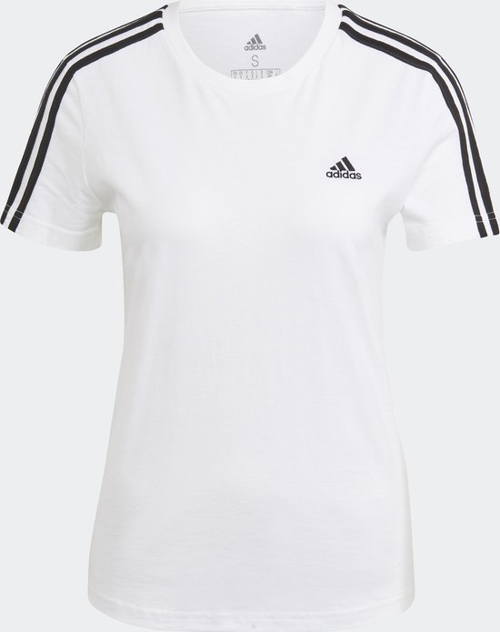 adidas Sportswear Essentials Slim 3-Stripes T-shirt - Dames - Wit- 2XS