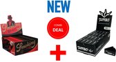 COMBODEAL VLOE & Tips Smoking zwart Deluxe king size slim BOX/50+Jumbo Black Perforated Filter Tips BOX/100