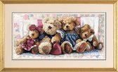 borduurpakket 35039 teddyberen op bloemetjesbank