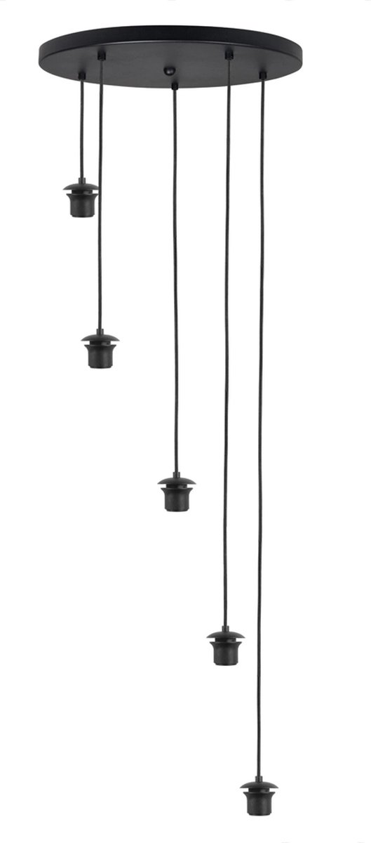 Highlight | Ronde plafondplaat | 45 cm | voor 5 lampenkappen | Zwart