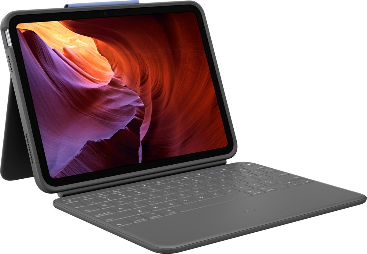 Logitech Rugged Folio - Tablettoetsenbord - Geschikt voor iPad (10 gen & A16) - UK Qwerty