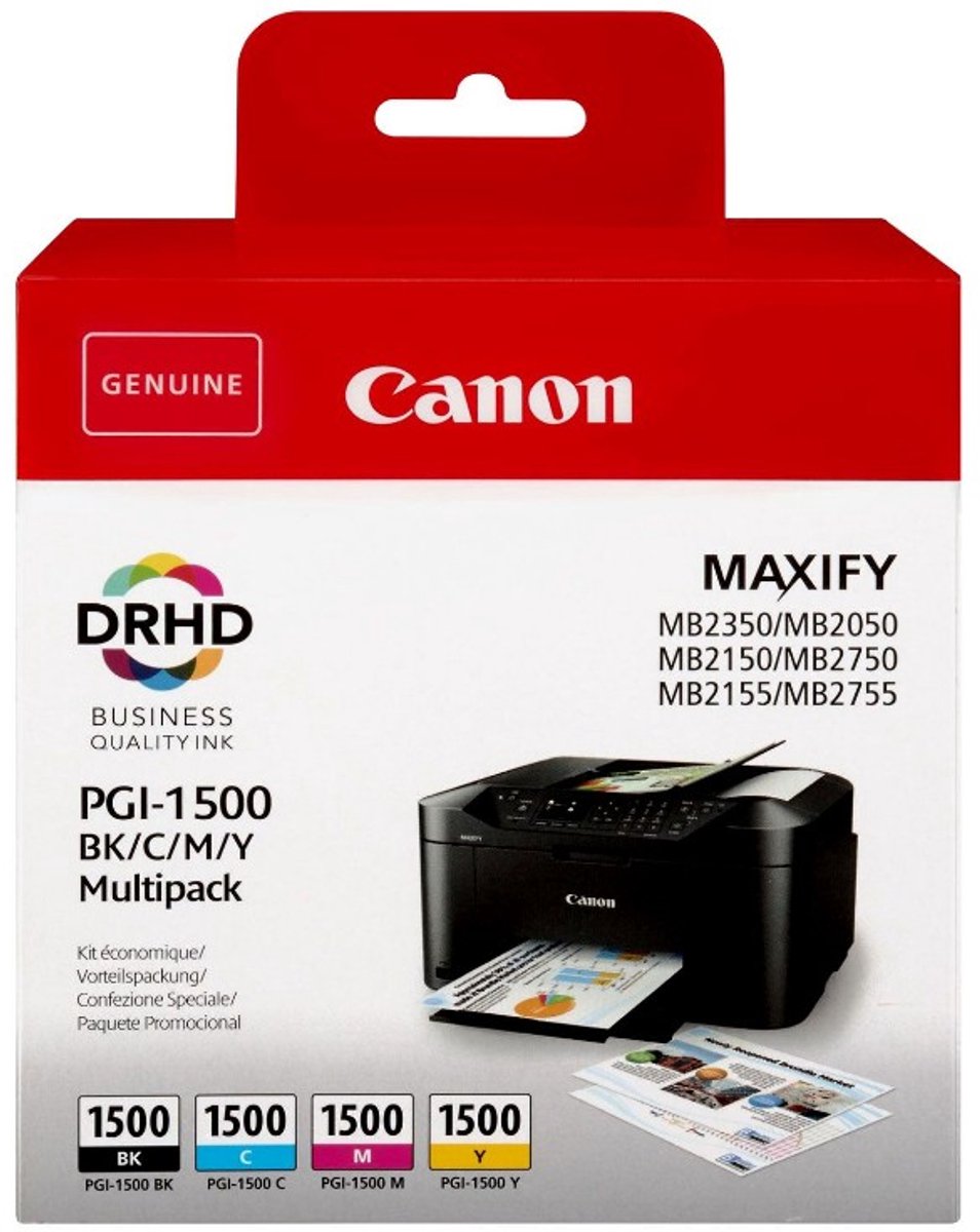 Canon PGI-1500 Origineel Zwart Cyaan magenta Geel 4 stuk(s)