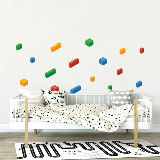 Lego muursticker bouwblokken set - muurstickers kinderkamer jongen