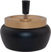 Cendrier Angelo - Cendrier pour l'extérieur - Cendrier rotatif - Cendrier avec couvercle - Métal - Noir mat avec bronze mat