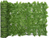 vidaXL - Balkonscherm - met - groene - bladeren - 600x75 - cm