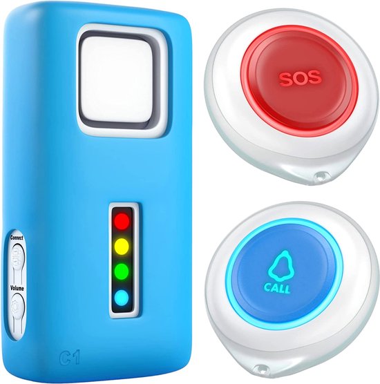 Foto: Draagbare pager voor zorgverleners sos alarm noodoproepknop bel noodalarmsysteem persoonlijke alarmhulp portable pager for caregivers emergency call button call emergency alarm system 