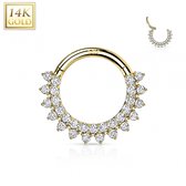 14kt piercing ring Marquise rond 1.2x8