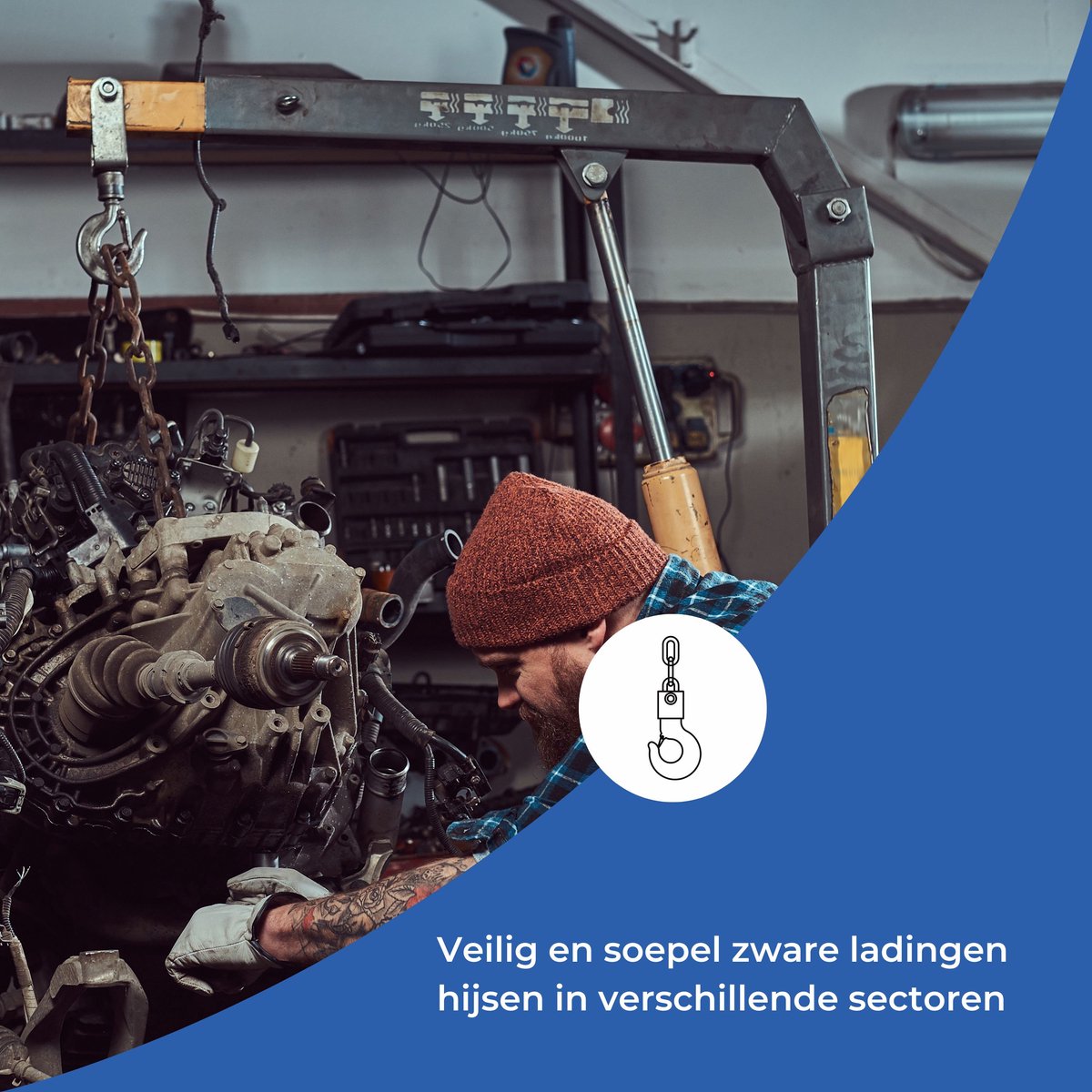 Jentan Kettingtakel – 0.5 Ton Werklast – 9 Meter Hijshoogte – Overlastbeveiliging