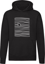 Haaienvin in het water Hoodie | oceaan | zee | haai | vin | vissen | Unisex | Trui | Sweater | Capuchon