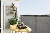 Lifa Garden Balkonscherm - Ondoorzichtig Balkondoek - Weerbestendig Privacyscherm - HDPE Balkonafdekking - Antraciet - Inkijkbescherming voor Balkon - 500 x 90 cm