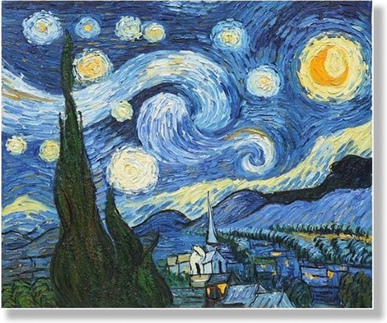 Foto: Borduurpakket sterrennacht van van gogh 60 40 cm aida stof 5 5 kruisjes cm 14 count 