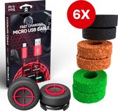 ProFPS Mega Pack geschikt voor PlayStation 4 (PS4) Controller - Precision Rings + Thumbsticks Concave + Micro USB Oplader - eSports Gaming Accessoires