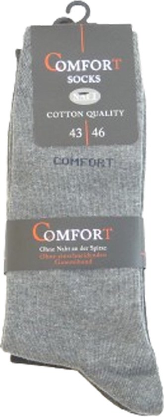 NAFT - Comfort Socks - Heren - 6 paar - Maat 43-46 - 6-pack - Grijs Mix