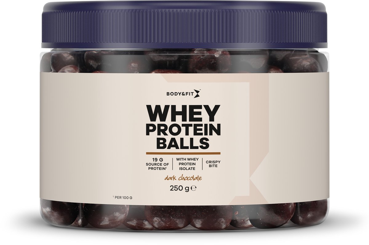 Goedkoopste Body & Fit Whey Protein Balls - Eiwitrijke Snack - 250 gram - Pure Chocolate Smaak - 1 Pot